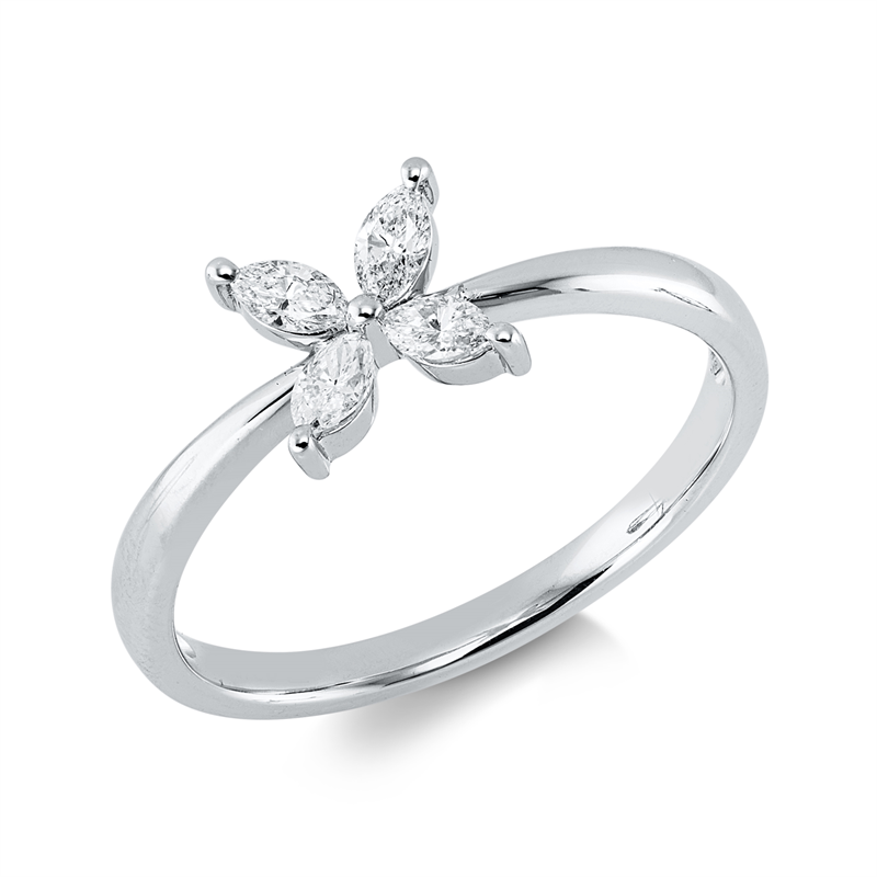 Ring    aus 750/-18 Karat Weißgold mit 4 Diamanten 0