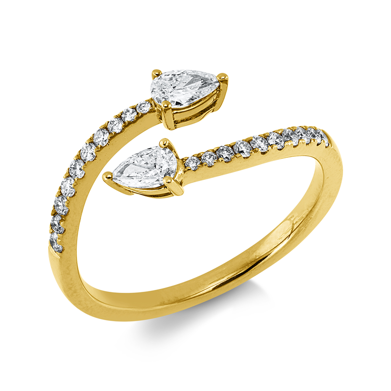 Ring    aus 750/-18 Karat Gelbgold mit 22 Diamanten 0
