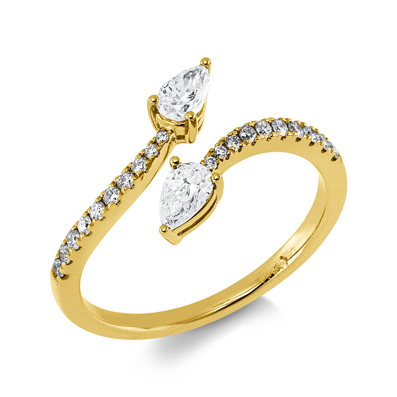 Ring    aus 750/-18 Karat Gelbgold mit 22 Diamanten 0