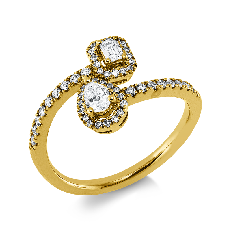 Ring    aus 750/-18 Karat Gelbgold mit 53 Diamanten 0