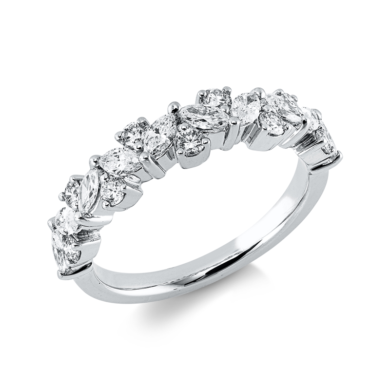 Ring    aus 585/-14 Karat Weißgold mit 19 Diamanten 0