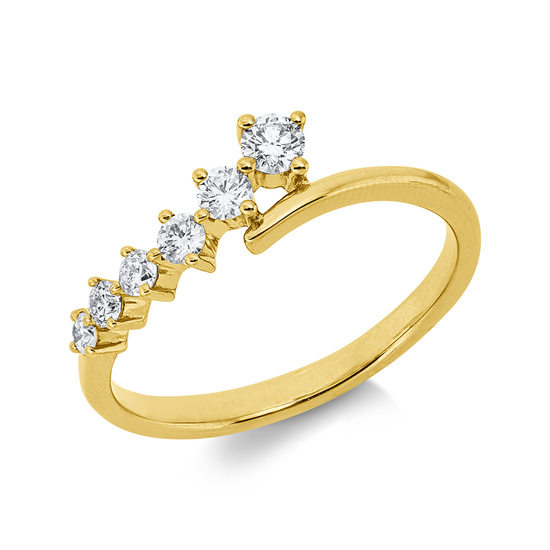 Ring    aus 750/-18 Karat Gelbgold mit 6 Diamanten 0