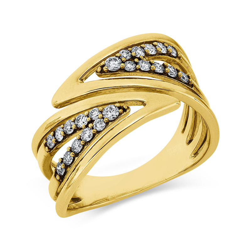 Ring    aus 750/-18 Karat Gelbgold mit 22 Diamanten 0