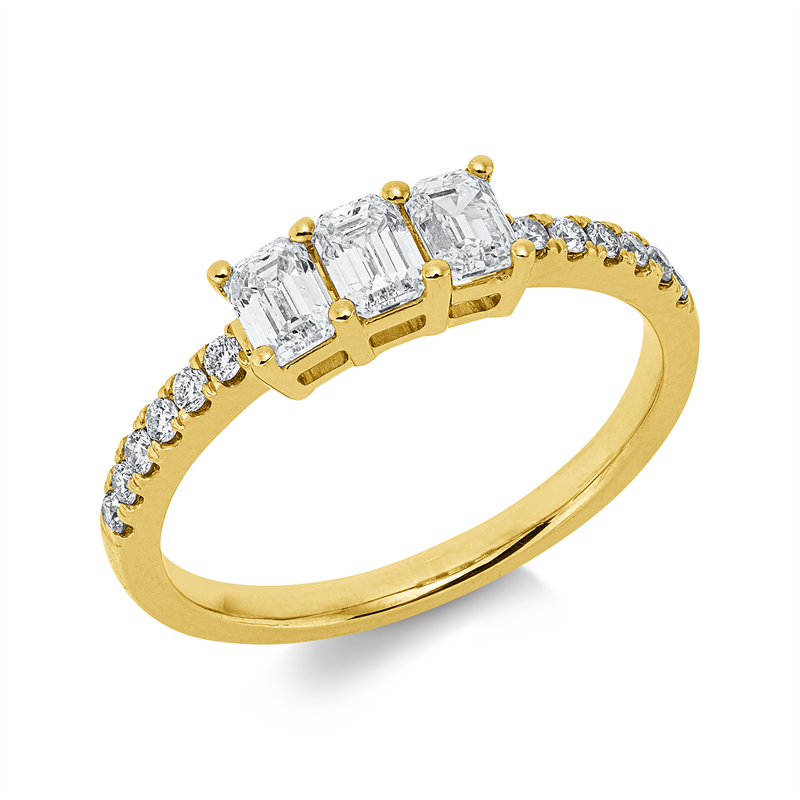 Ring    aus 585/-14 Karat Gelbgold mit 15 Diamanten 0