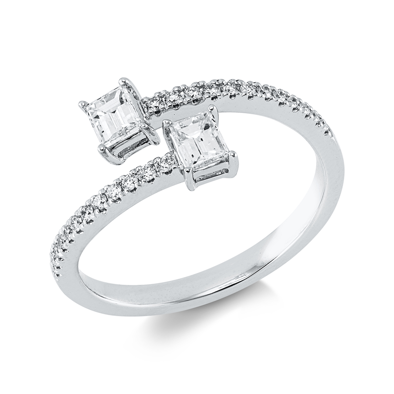 Ring    aus 585/-14 Karat Weißgold mit 26 Diamanten 0