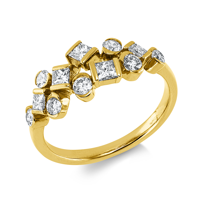 Ring    aus 585/-14 Karat Gelbgold mit 12 Diamanten 0