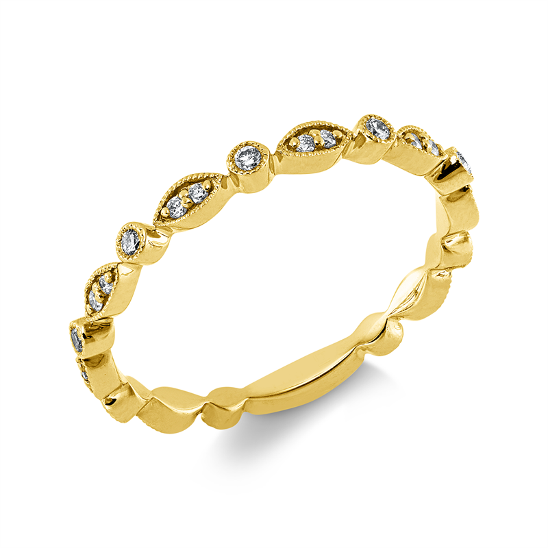Ring    aus 585/-14 Karat Gelbgold mit 25 Diamanten 0