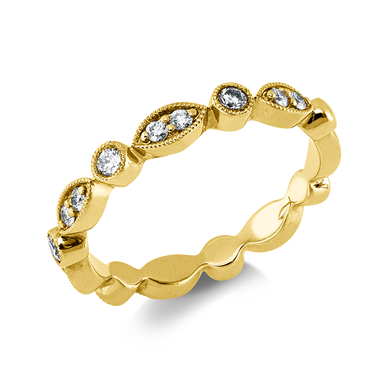 Ring    aus 585/-14 Karat Gelbgold mit 17 Diamanten 0