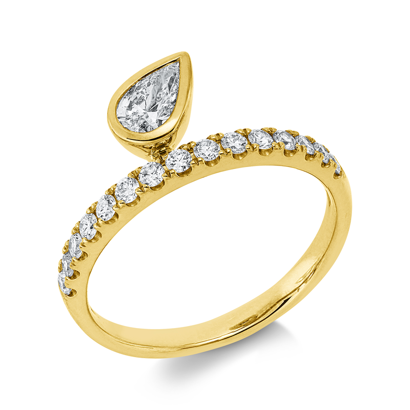Ring    aus 585/-14 Karat Gelbgold mit 16 Diamanten 0