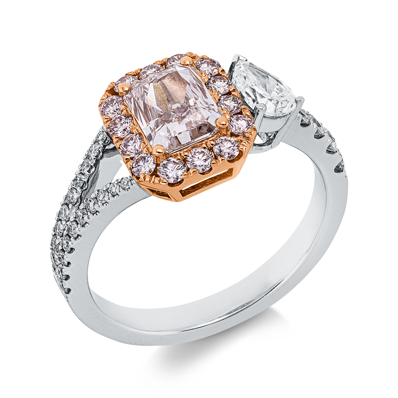 Ring    aus 750/-18 Karat Weißgold / Rotgold mit 41 Diamanten 1