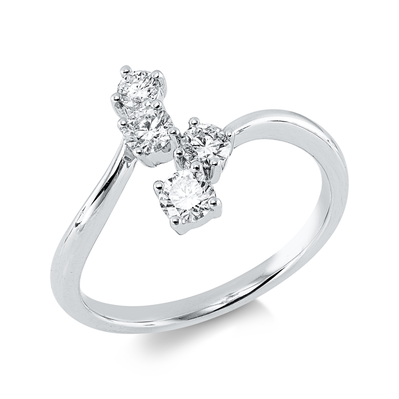 Ring    aus 750/-18 Karat Weißgold mit 4 Diamanten 0