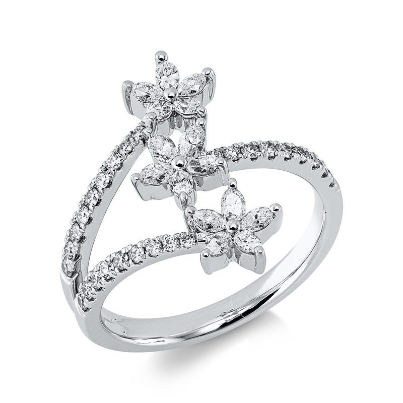 Ring    aus 585/-14 Karat Weißgold mit 42 Diamanten 0