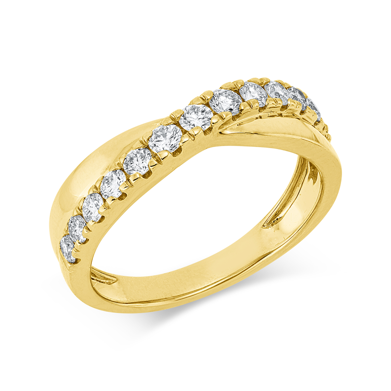 Ring    aus 585/-14 Karat Gelbgold mit 13 Diamanten 0