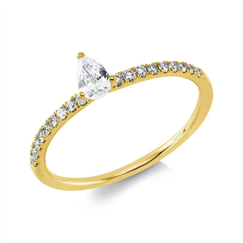 Ring    aus 750/-18 Karat Gelbgold mit 19 Diamanten 0