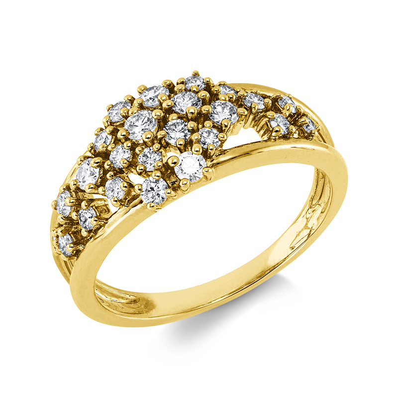 Ring    aus 585/-14 Karat Gelbgold mit 24 Diamanten 0