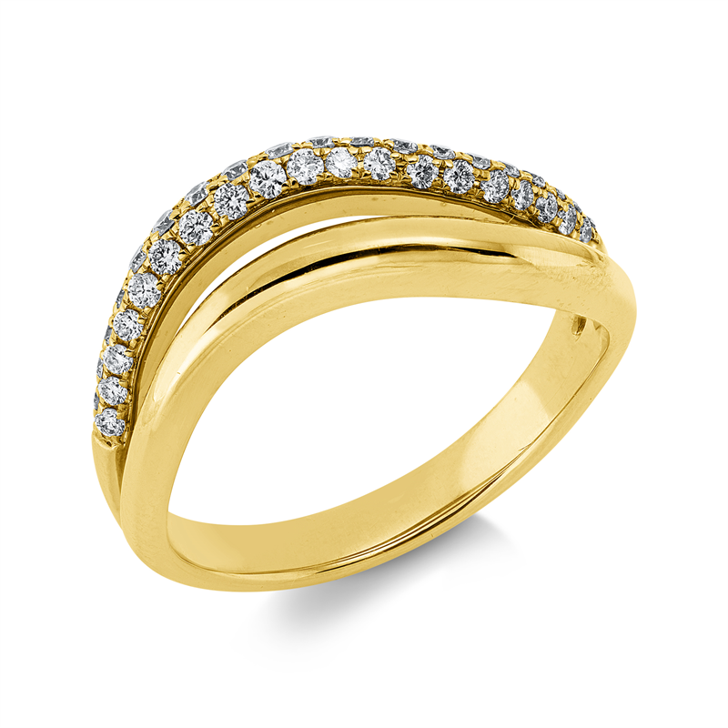 Ring    aus 585/-14 Karat Gelbgold mit 38 Diamanten 0