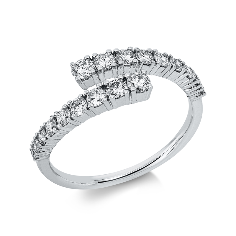 Ring    aus 585/-14 Karat Weißgold mit 18 Diamanten 0