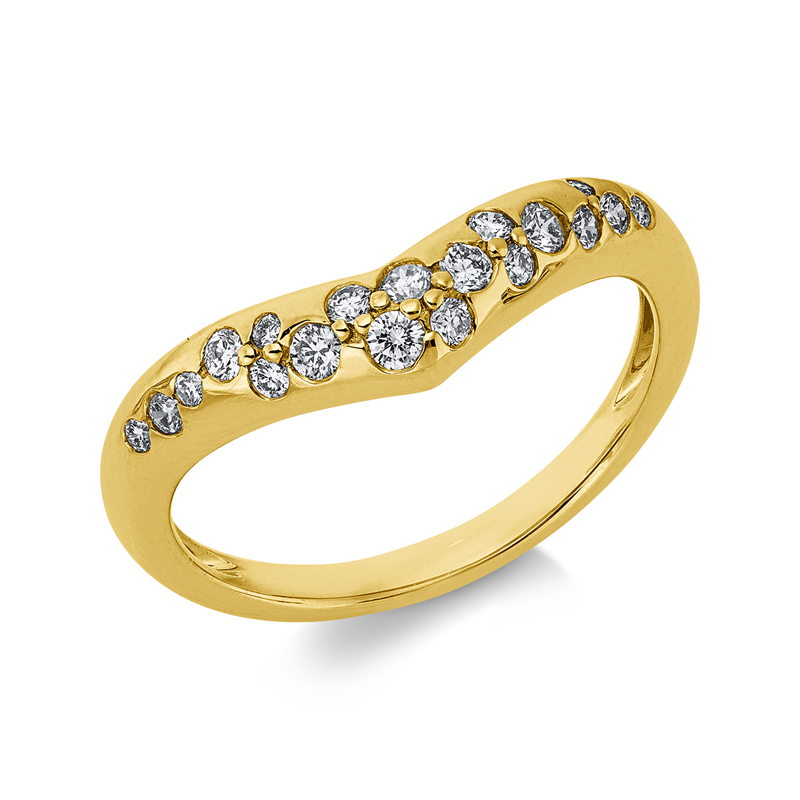 Ring    aus 585/-14 Karat Gelbgold mit 19 Diamanten 0