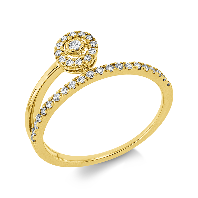 Ring    aus 585/-14 Karat Gelbgold mit 34 Diamanten 0