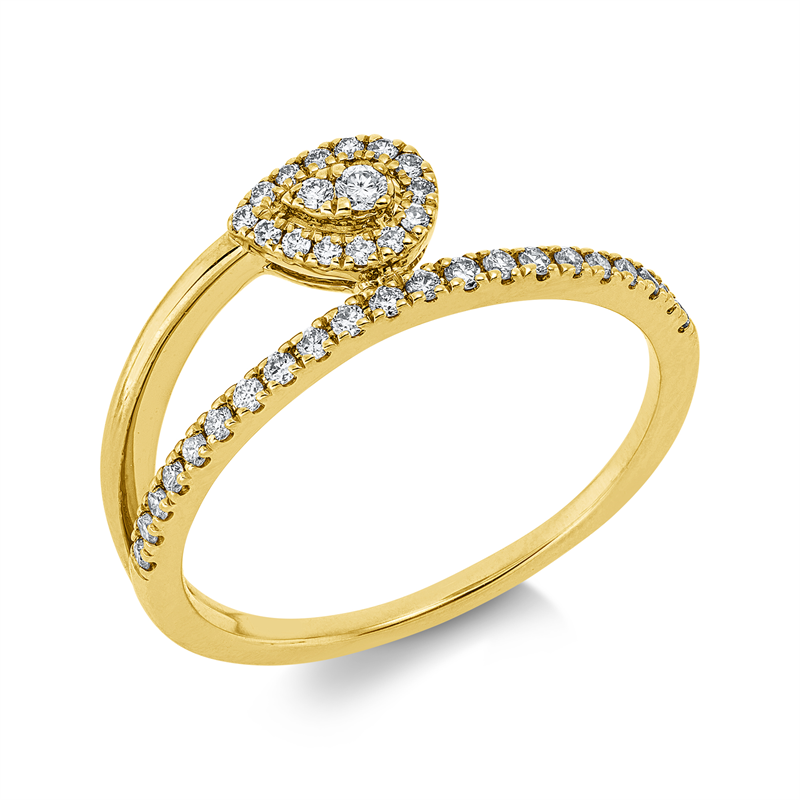 Ring    aus 585/-14 Karat Gelbgold mit 37 Diamanten 0