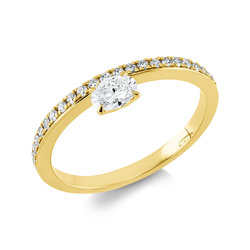 Ring    aus 750/-18 Karat Gelbgold mit 24 Diamanten 0