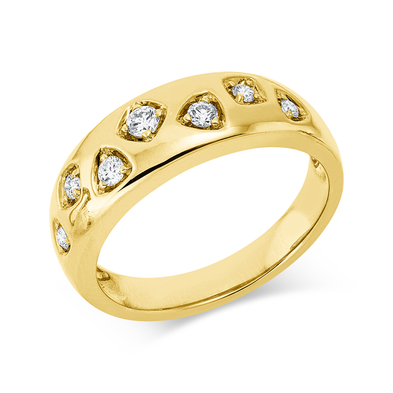 Ring    aus 585/-14 Karat Gelbgold mit 7 Diamanten 0