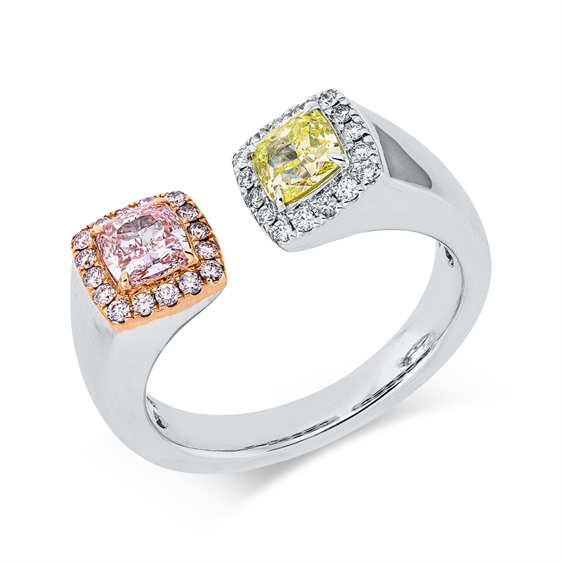 Ring    aus 750/-18 Karat Weißgold / Rotgold mit 34 Diamanten 1