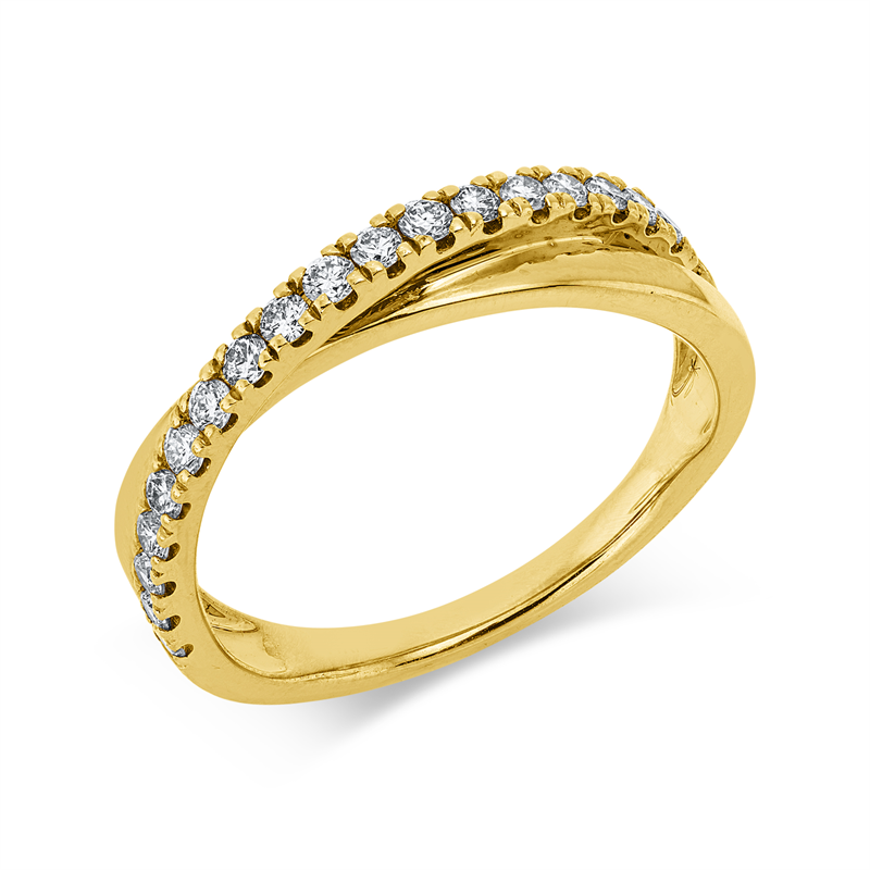 Ring    aus 585/-14 Karat Gelbgold mit 19 Diamanten 0