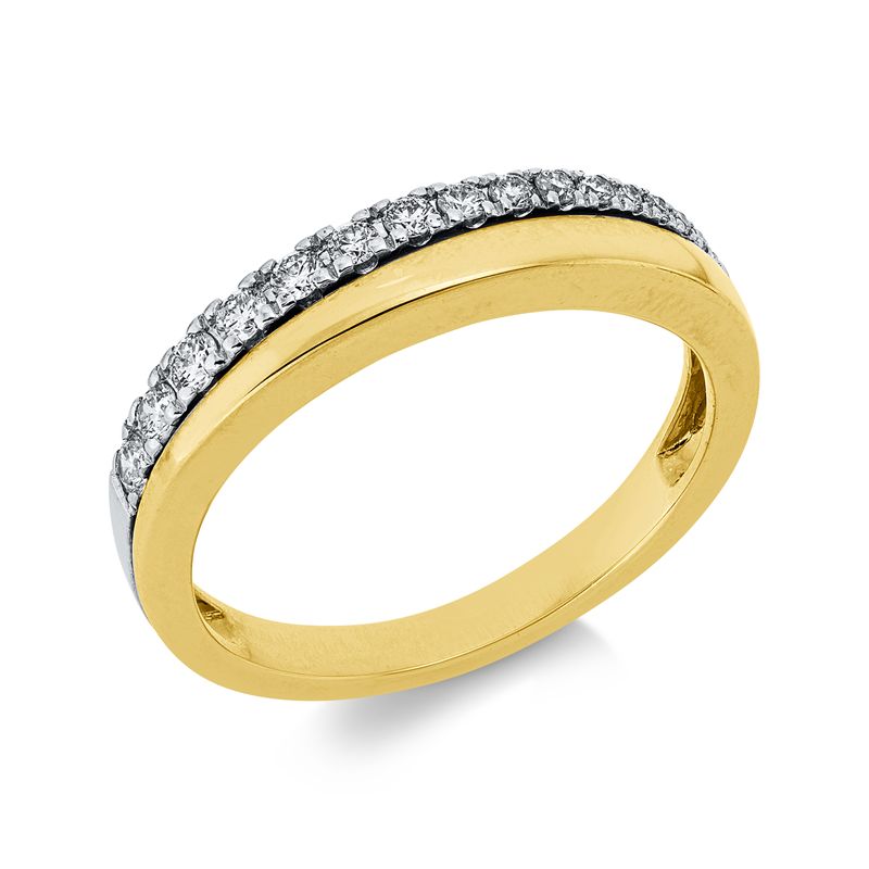 Ring    aus 585/-14 Karat Gelbgold / Weißgold mit 16 Diamanten 0