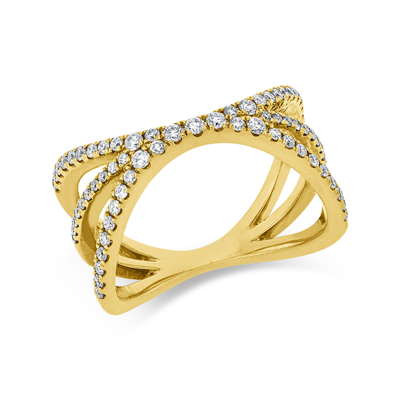 Ring    aus 750/-18 Karat Gelbgold mit 67 Diamanten 0