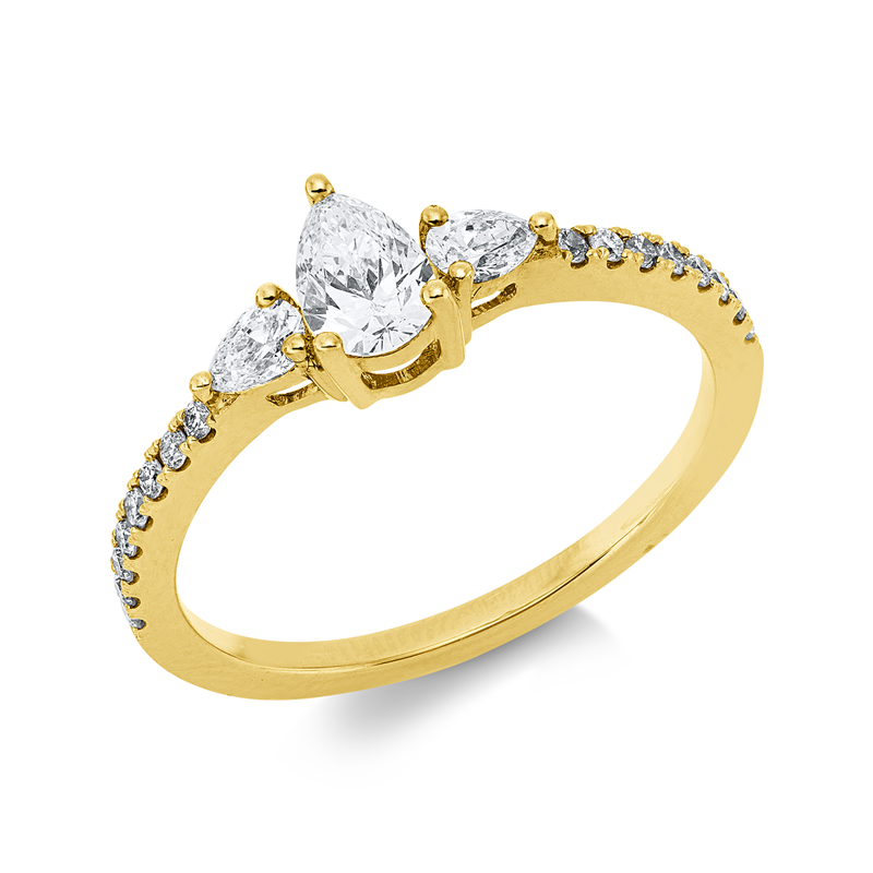 Ring    aus 750/-18 Karat Gelbgold mit 19 Diamanten 0