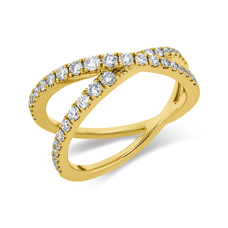 Ring    aus 750/-18 Karat Gelbgold mit 39 Diamanten 0