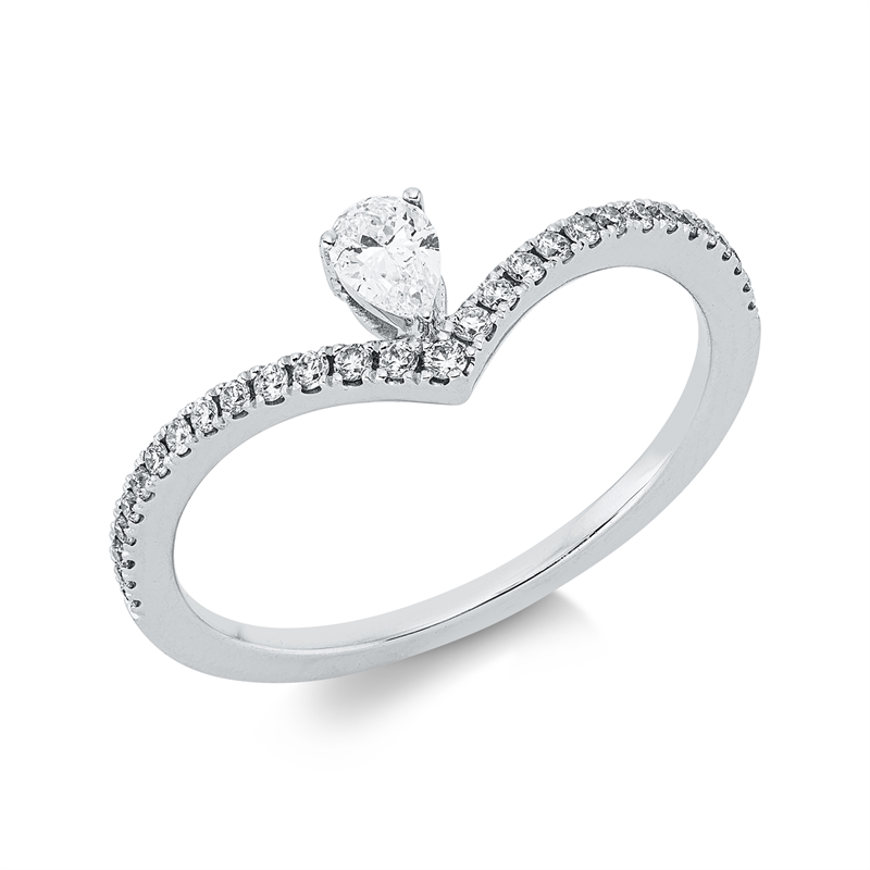 Ring    aus 750/-18 Karat Weißgold mit 30 Diamanten 0