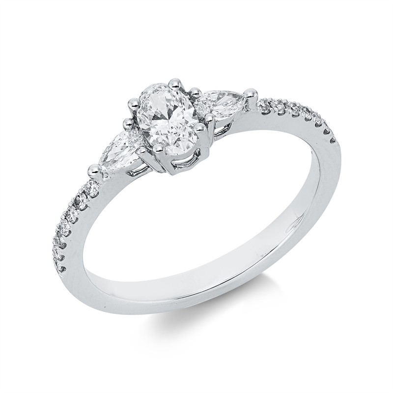 Ring    aus 750/-18 Karat Weißgold mit 17 Diamanten 0