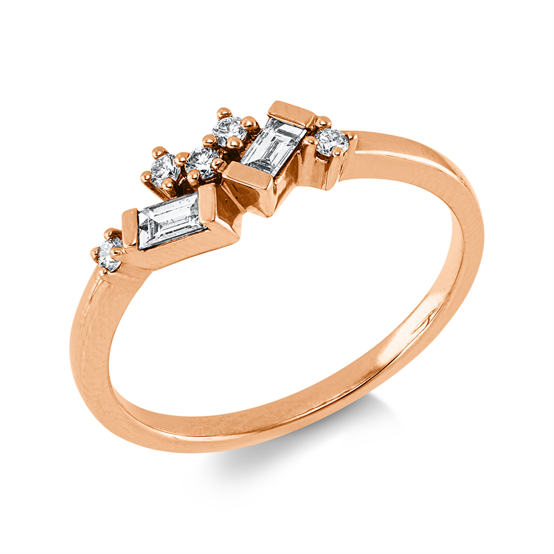 Ring    aus 750/-18 Karat Rotgold mit 7 Diamanten 0