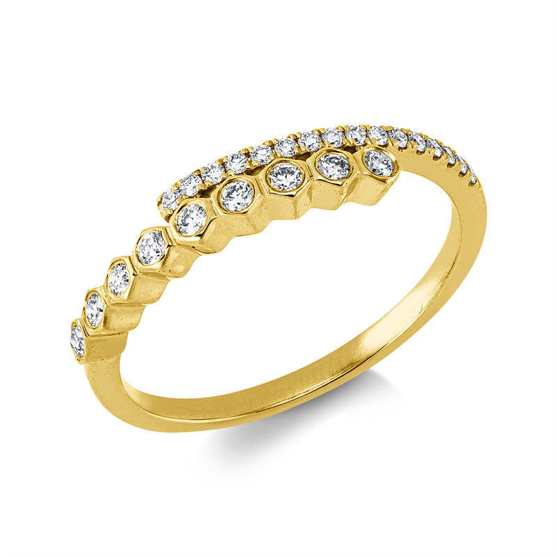 Ring    aus 750/-18 Karat Gelbgold mit 25 Diamanten 0