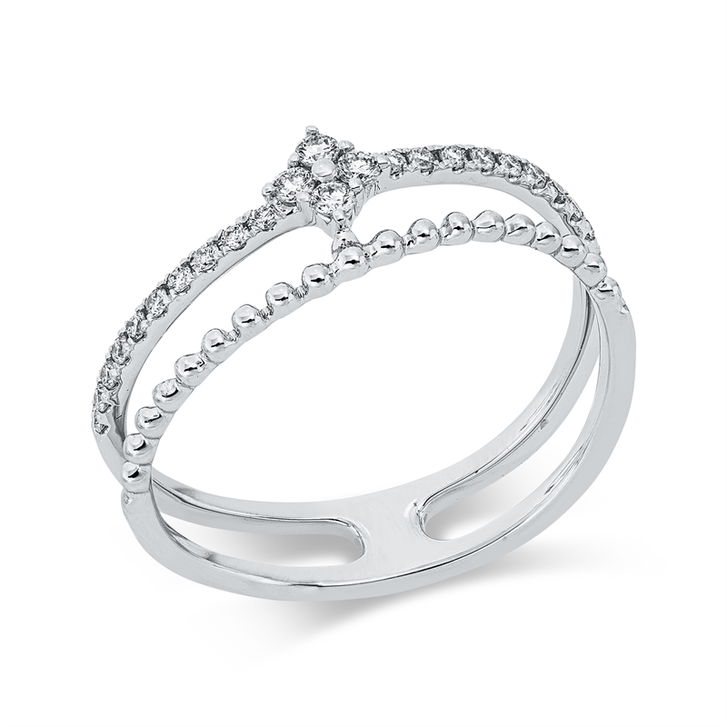 Ring    aus 750/-18 Karat Weißgold mit 24 Diamanten 0