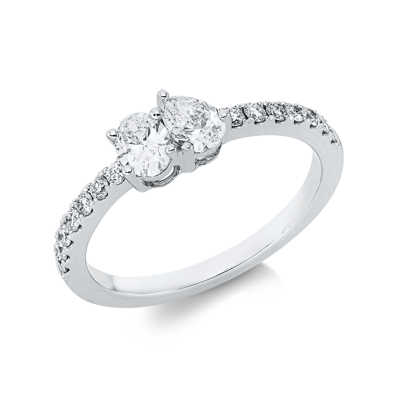 Ring    aus 750/-18 Karat Weißgold mit 16 Diamanten 0