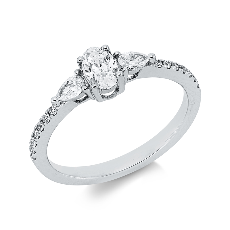 Ring    aus 750/-18 Karat Weißgold mit 17 Diamanten 0
