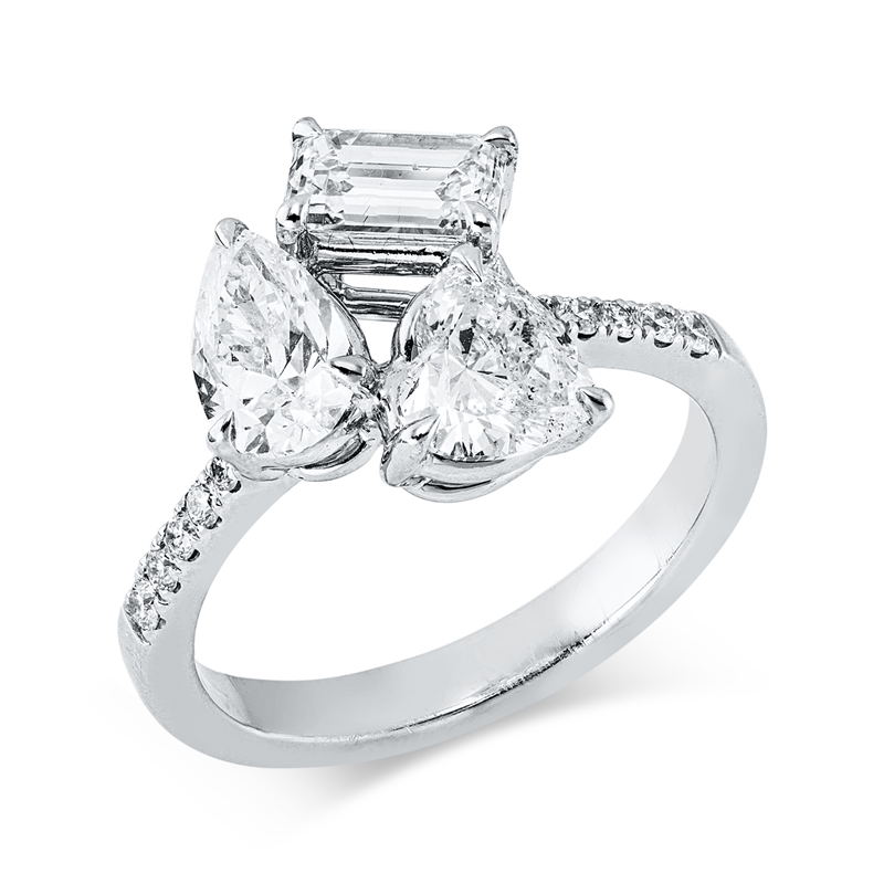 Ring    aus 750/-18 Karat Weißgold mit 15 Diamanten 2