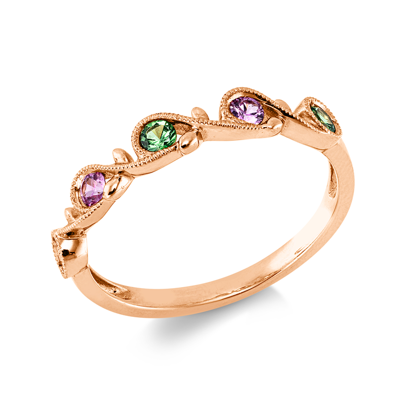 Ring mit Tsavorith  aus 750/-18 Karat Rotgold  