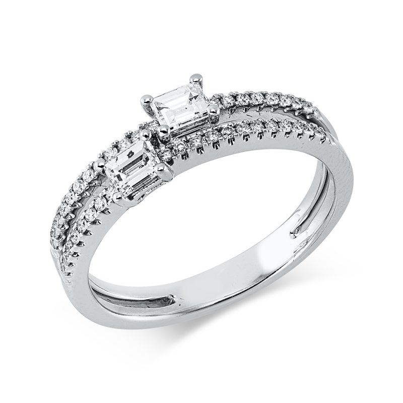 Ring    aus 750/-18 Karat Weißgold mit 42 Diamanten 0