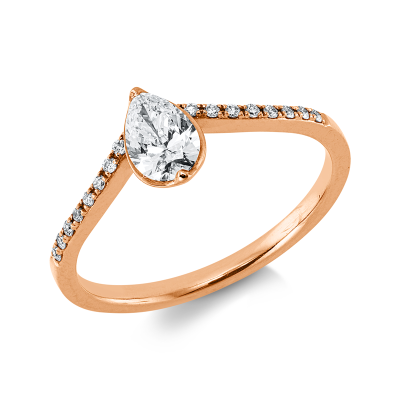 Ring    aus 750/-18 Karat Rotgold mit 17 Diamanten 0