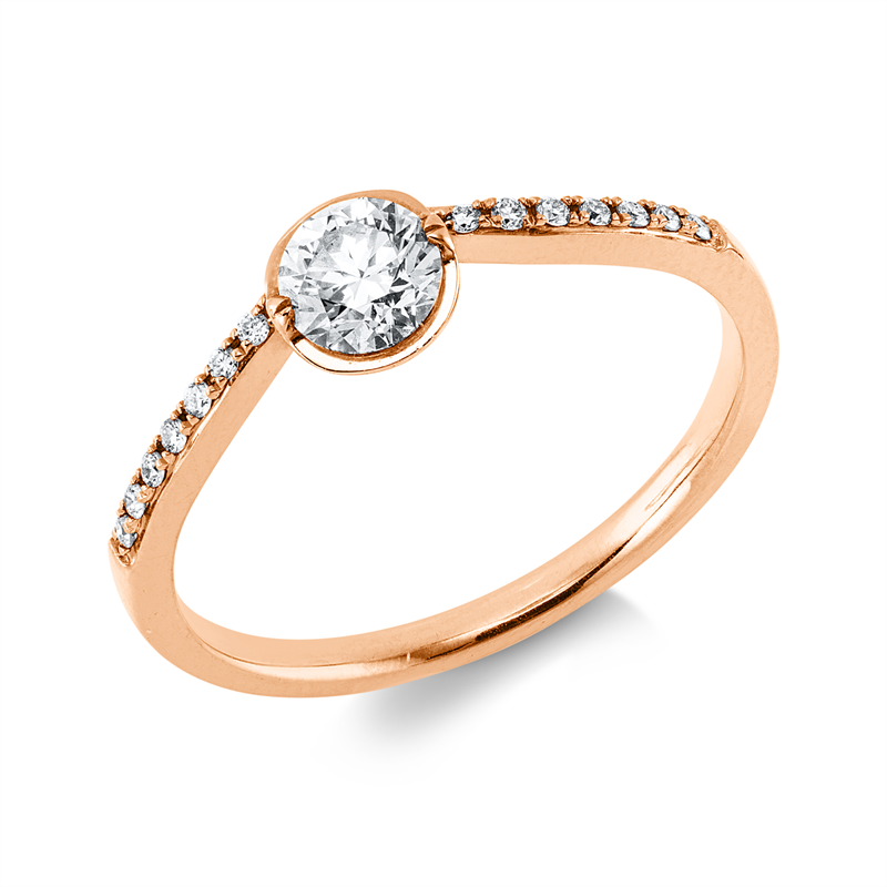Ring    aus 750/-18 Karat Rotgold mit 15 Diamanten 0