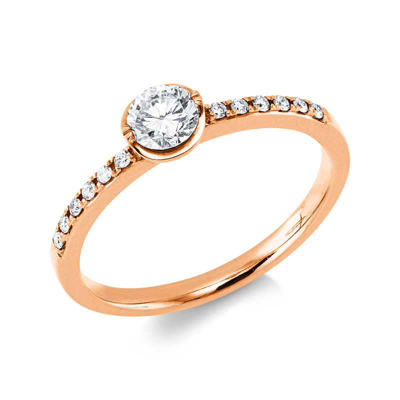 Ring    aus 750/-18 Karat Rotgold mit 13 Diamanten 0