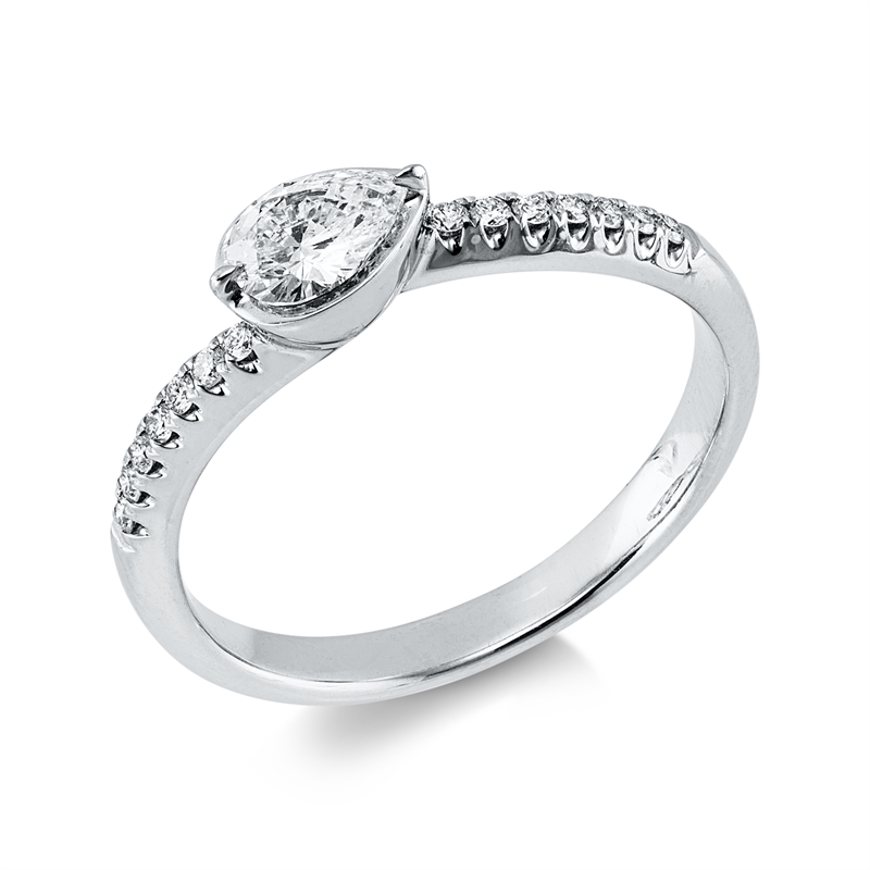 Ring    aus 750/-18 Karat Weißgold mit 15 Diamanten 0