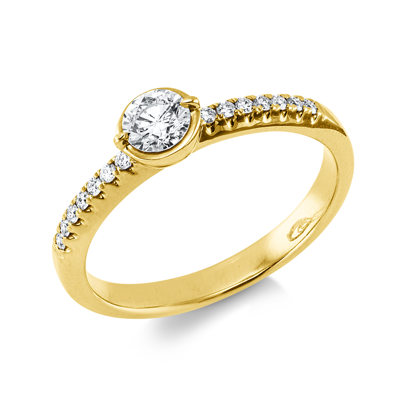 Ring    aus 750/-18 Karat Gelbgold mit 15 Diamanten 0