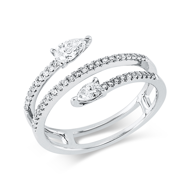 Ring    aus 750/-18 Karat Weißgold mit 45 Diamanten 0