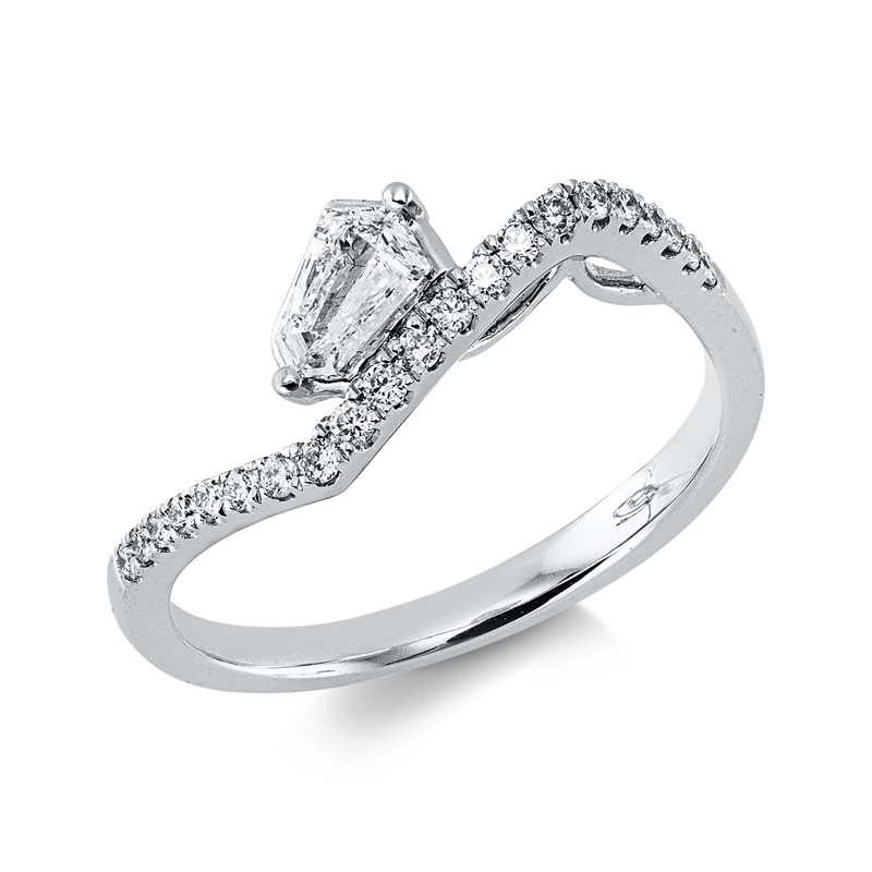 Ring    aus 750/-18 Karat Weißgold mit 22 Diamanten 0