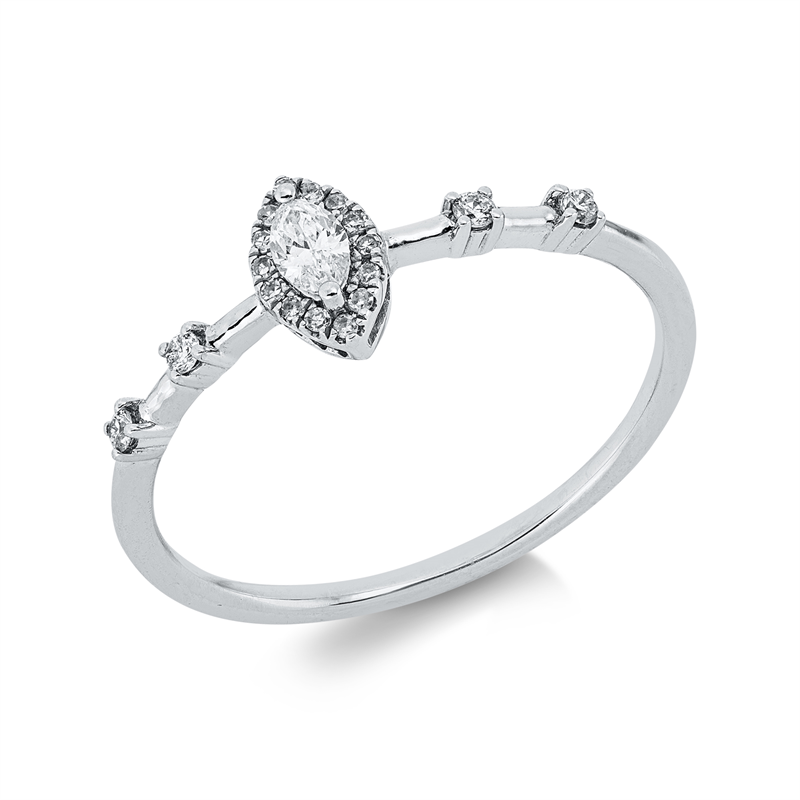 Ring    aus 750/-18 Karat Weißgold mit 19 Diamanten 0